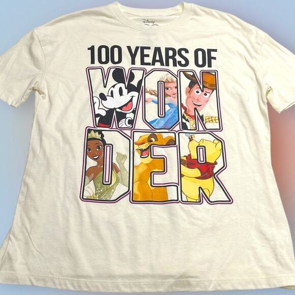 DISNEY 100 YEARS OF WONDER Women’s Small Graphic T-Shirt - Picture 2 of 3